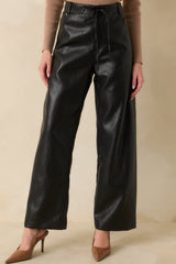 In The Mix Black Faux Leather Wide Leg Pants
