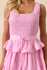 On Cloud Nine Pink Stripe Cotton Ruffle Maxi Dress