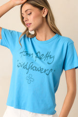 Tom Petty Ultra Blue Wildflowers Ringer Tee