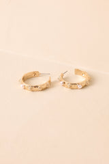 Kind Of A Moment Gold Textured Hoop Earrings