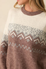 Make Yourself At Home Mauve Multi Knit Sweater