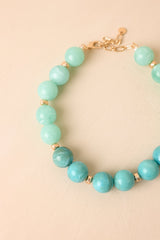 Tide Me Over Mint & Blue Chunky Bead Necklace