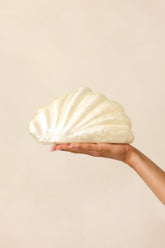 Pearl Tide Ivory Pearlescent Seashell Clutch