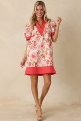 No Doubt About It Pink Multi Floral Print Cotton Mini Dress