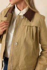 Country Mile Khaki Cotton Cropped Jacket