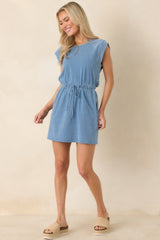 Z Supply Kalani Washed Indigo Cotton Jersey Denim Shirt Dress