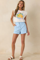 Already on Vacation White Cotton Vacation Club Sleeveless Tee