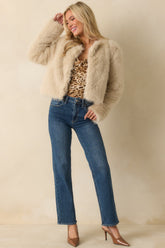 The Luxe Life Cream Faux Fur Cropped Jacket