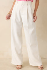 ASTR The Label Talulla Ivory Cotton Linen Wide Leg Pants