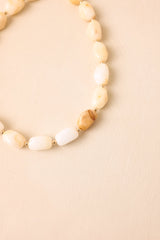 Found Along the Way Ivory Marbled Beaded Necklace