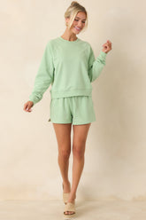 Z Supply Saldana Light Green Crewneck Sweatshirt