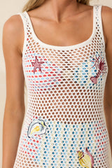 MINKPINK Soleia White Crochet Embroidered Mini Dress