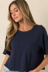 Z Supply Navy Cotton Everyday Pocket Tee