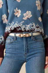 Something You Won't Expect White Faux Leather Belt