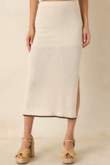 Z Supply Beige Yessenia Whipstitch Midi Skirt