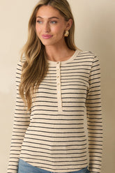 Z Supply Black Eve Striped Henley