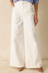 Shopping Day White Wide Leg Jeans