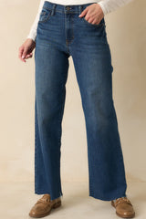 Always On Time Dark Wash Straight Leg Jeans