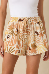 Say You Will Tan Multi Tropical Print Shorts