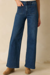 Meant For More Dark Wash Straight Leg High Waisted Jeans