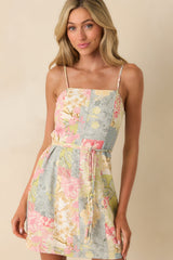 MINKPINK Multi Patchwork Aurora Strappy Mini Dress