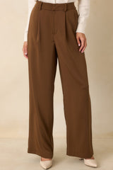Mark My Words Brown High Waisted Wide Leg Trousers