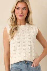 Right Here Beside Me Ivory Knit Sweater Vest