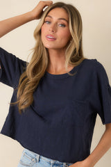 Z Supply Navy Cotton Everyday Pocket Tee