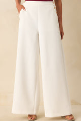 Flip The Script White Wide Leg High Waisted Pants