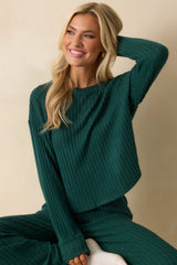 Z Supply Mistletoe Green Elfie Silky Ribbed Long Sleeve Top