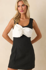 All Eyes On Me Black Jacquard Mini Dress