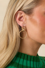 More Than A Moment Gold Link Cluster Drop Earrings