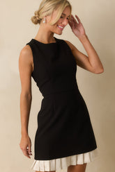 Let Me Remind You Black Ruffle Hem Structured Mini Dress