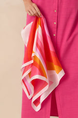Color Me Happy Pink Multi Retro Stripe Pattern Scarf