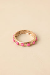 Rosy Reflections Pink & Gold Stretch Bracelet