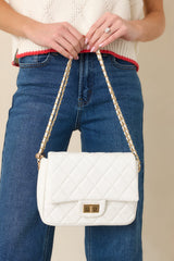 Everyday Pleasures White Quilted Handbag