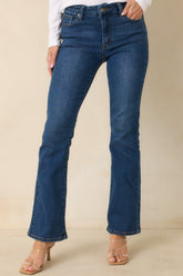 Nothing To Explain Dark Wash Cotton Denim Straight Leg Jeans
