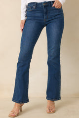 Nothing To Explain Dark Wash Cotton Denim Straight Leg Jeans
