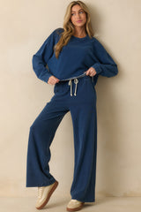 Z Supply Denim Blue Circuit Knit Sweatshirt