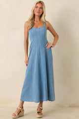 Z Supply Leonora Classic Indigo Denim Midi Dress