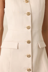 Whatever She Wants Light Beige Sleeveless Tailored Mini Dress
