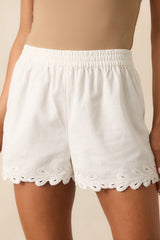 Z Supply White Pesaro Embroidered Linen Short