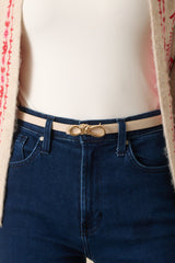 Roped In Ivory Faux Leather Belt