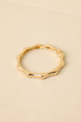 Eastern Light Gold Bamboo Detail Bangle Bracelet