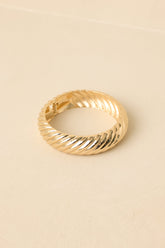 Plot Twist Gold Textured Bangle Bracelet