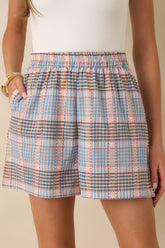 Thoughtfully Yours Blue Multi Cotton Shorts