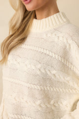 Z Supply Ivory Arctic Cable Cropped Sweater