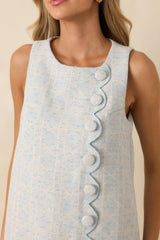 In a Good Mood Light Blue Geometric Mod Style Mini Dress