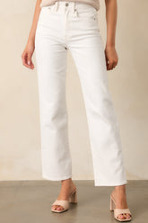 Limitless Time White Straight Leg Jeans