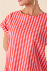Making Moves Orange & Pink Stripe Boxy Cotton Top